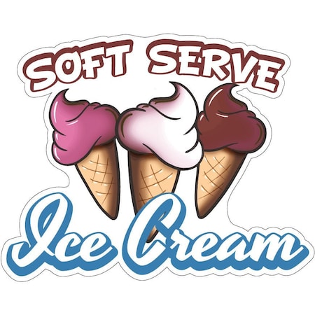 Signmission Soft Serve Ice Cream Concession Stand Food Truck Sticker, 12" x 4.5", D-DC-12 Soft Serve Ice Cream19 D-DC-12 Soft Serve Ice Cream19
